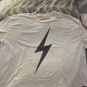 Aviator Nation White Tee with Black Lightning Bolt